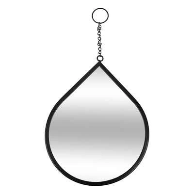 Zestaw 3 luster Drop owalnych w czarnej ramie loftowych na ścianę do przedpokoju