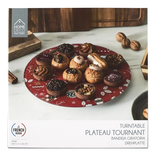 Taca obrotowa na ciasto czerwona 28cm