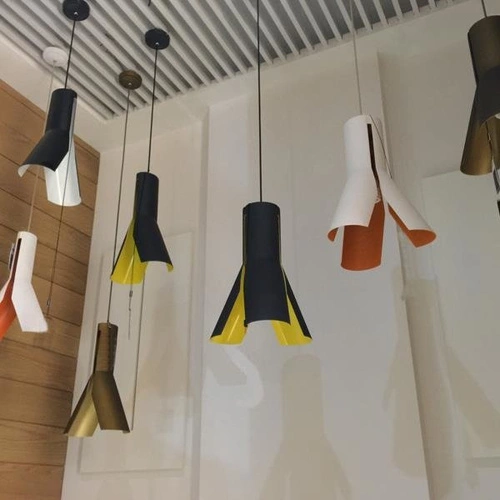 Lampa wisząca Origami Design nowoczesna metalowa biała do jadalni nad stół 32 cm