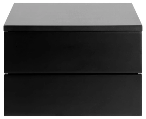 Szafka nocna Avignon Actona, wisząca, czarna, z 2 szufladami, nowoczesny loftowy styl, 37 cm szerokości