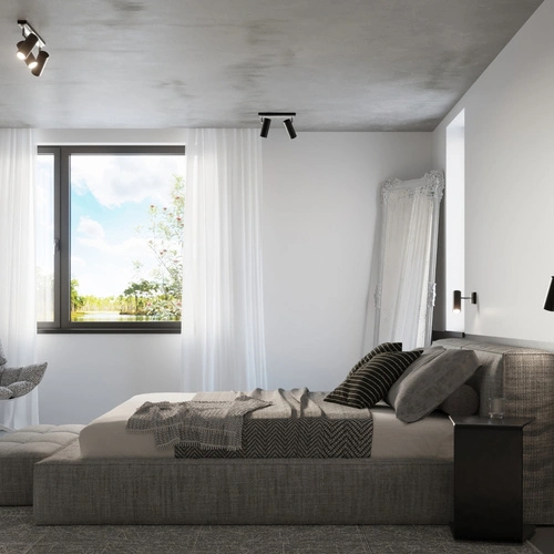 Plafon sufitowy DIREZIONE 3 czarny nowoczesny metalowy do salonu kuchni i sypialni