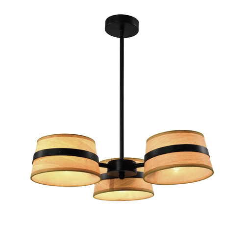Lampa wisząca Demy czarny 3x40W E14  abażur żółty