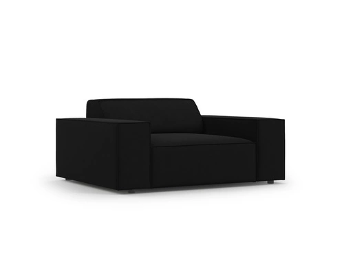 Fotel wypoczynkowy Jodie Black Velvet czarny welur z podłokietnikami do salonu glamour