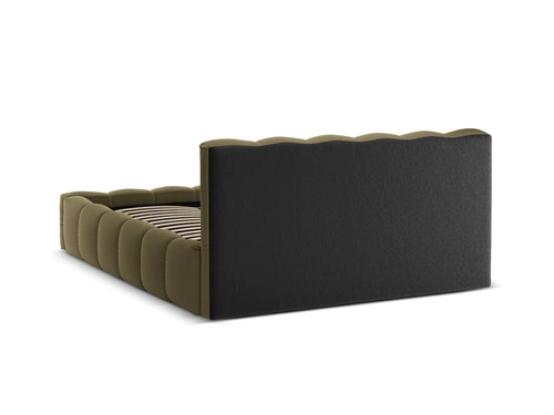 Łóżko tapicerowane Lupine oliwkowe 160x200 z pojemnikiem do sypialni nowoczesne