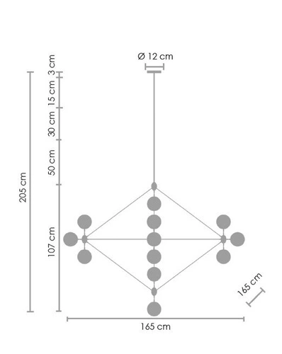 Lampa wisząca ASTRIFERO-21 nowoczesna czarno-bursztynowa 165 cm do salonu lub jadalni