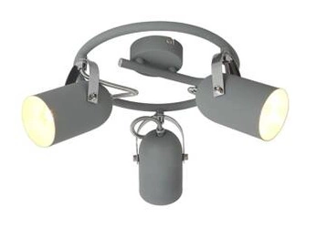 Nowoczesna lampa sufitowa Gray spirala 3-punktowa szara do salonu i kuchni CANDELLUX