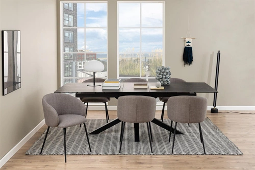 Stół rozkładany do jadalni Heaven Actona czarny ceramiczny blat nowoczesny 200/240x100 cm