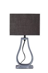 Lampa stołowa Femo nowoczesna brązowa z abażurem do sypialni i salonu industrialna 39,5 cm