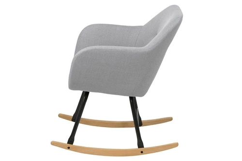 Krzesło bujane Emilia szare jasne tapicerowane