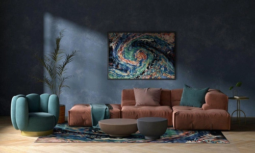 Dywan Flores Blue 160 x 230 cm Handmade