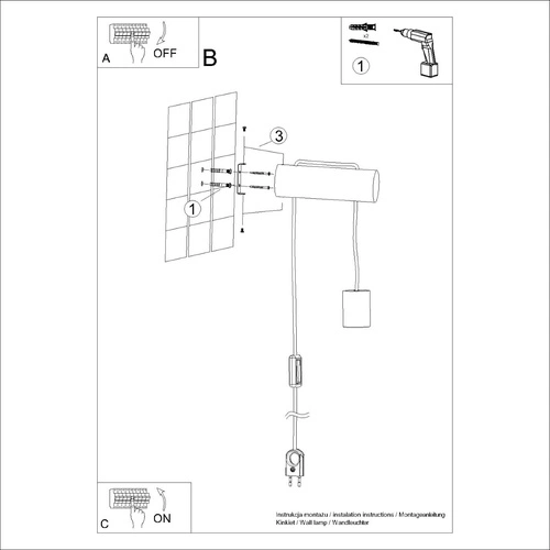 Kinkiet ścienny NIMBI E27 loftowy drewniany z włącznikiem regulowany do salonu i sypialni