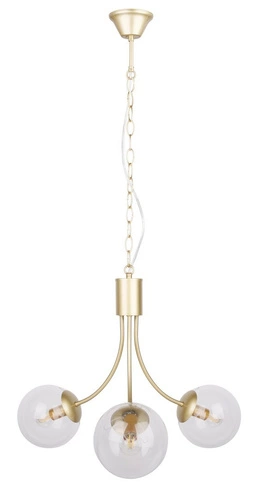 Lampa wisząca Dani mosiądz 3x40W E14  klosz bezbarwny