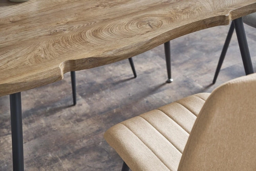 Stół do jadalni Lores nowoczesny loftowy dąb naturalny czarne nogi 120x80 cm Intesi