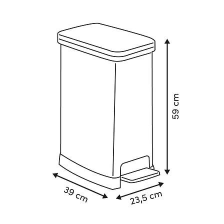 5five simply smart PED PLAST kosz na śmieci kuchenny 40L slim z pedałem cichy domyk czarny