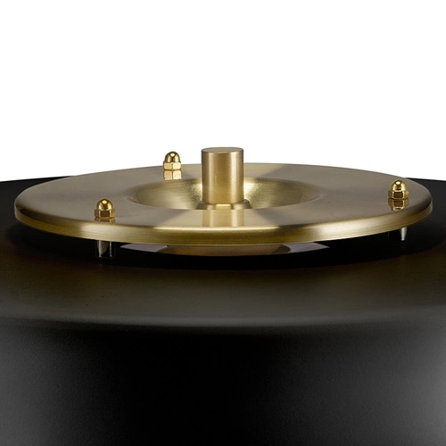 Lampka nocna ARTDECO czarno-złota glamour do sypialni i salonu ze szklanym kloszem 35 cm