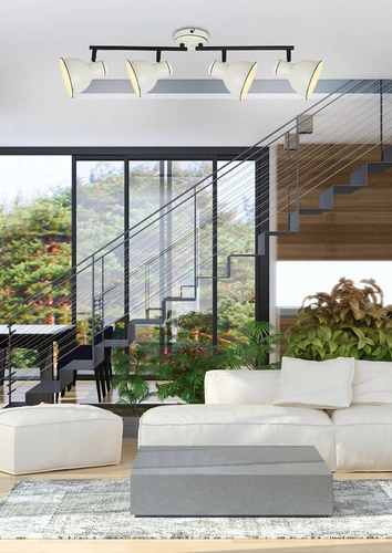 Lampa sufitowa Zumba nowoczesna metalowa 4-punktowa do salonu i kuchni biała czarna