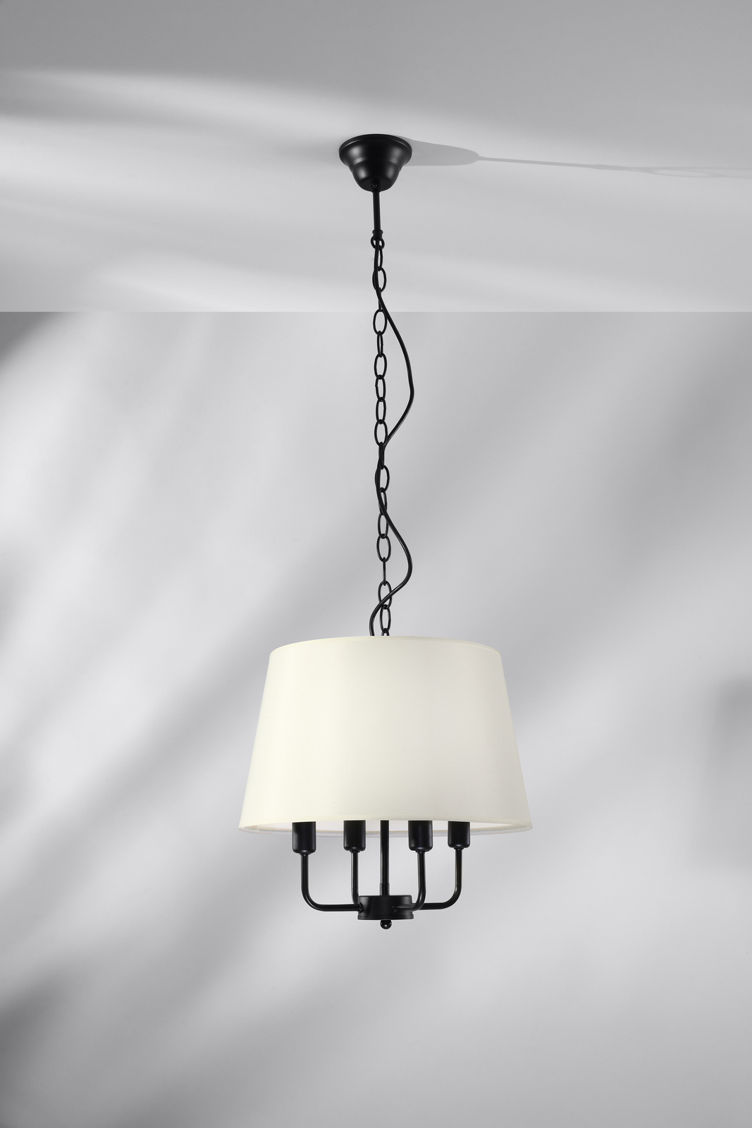Lampa wisząca Pasteri nowoczesna z beżowym abażurem do salonu i sypialni CANDELLUX