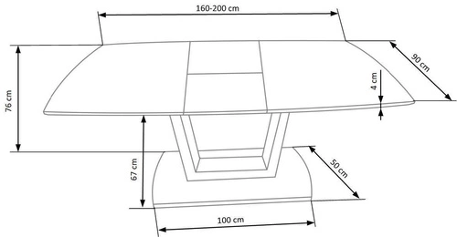 Stół rozkładany Blani biały marmur nowoczesny glamour do jadalni i salonu 160-200x90 cm