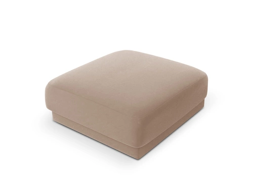 Pufa Miley welurowa kwadratowa do salonu beżowa 90x90 cm nowoczesna wygodna siedzisko