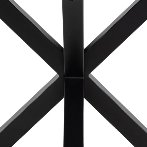 Stół okrągły do jadalni Heaven Akranes 120 cm biały marmur nowoczesny na czarnych nogach