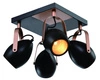 Lampa sufitowa Anica plafon czarny 4x40W  E14 odbłyśnik złoty