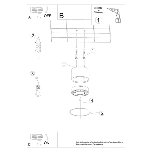 Plafon sufitowy LED DIO biały nowoczesny aluminiowy do salonu i kuchni SOLLUX