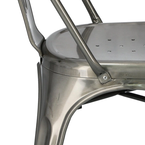 Krzesło metalowe Paris D2.DESIGN inspirowane Tolix do jadalni kuchni loft srebrne industrialne