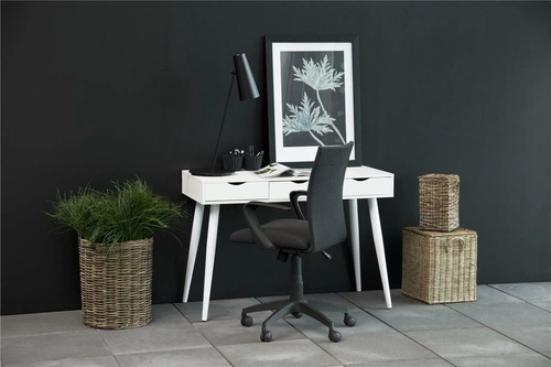Biurko skandynawskie Scandi czarne z 3 szufladami do pracy 110 cm Intesi