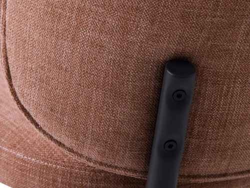 Krzesło tapicerowane Naws różowe do jadalni i salonu nowoczesne na czarnych nogach