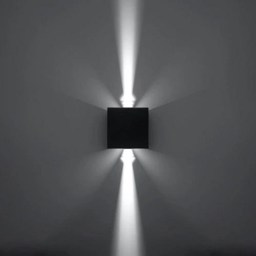 Kinkiet ścienny LED Luca czarny nowoczesny aluminiowy IP54 do salonu i na zewnątrz