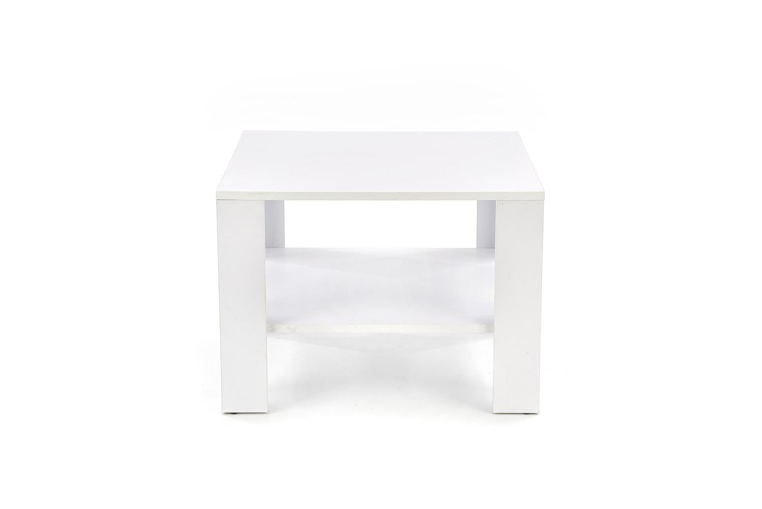 Stolik kawowy kwadratowy biały z półką Tastur S Intesi nowoczesny do salonu 70x70 cm