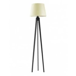 Lampa stojąca do salonu Curacao nowoczesna drewniana z abażurem ecru Lysne 158 cm