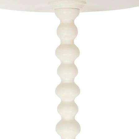 Stolik kawowy okrągły Alix kremowy 38cm drewniany retro do salonu i sypialni Atmosphera