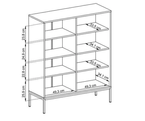 Komoda Evora wysoka beżowa 125 cm nowoczesna na nóżkach do salonu i sypialni Intesi
