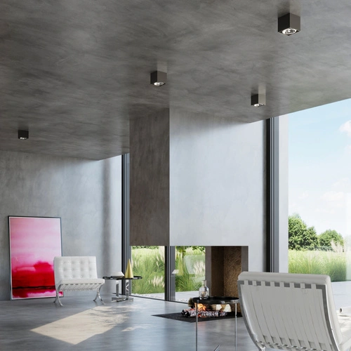 Plafon kwadratowy czarny BLAKE nowoczesny metalowy do kuchni salonu sypialni Sollux