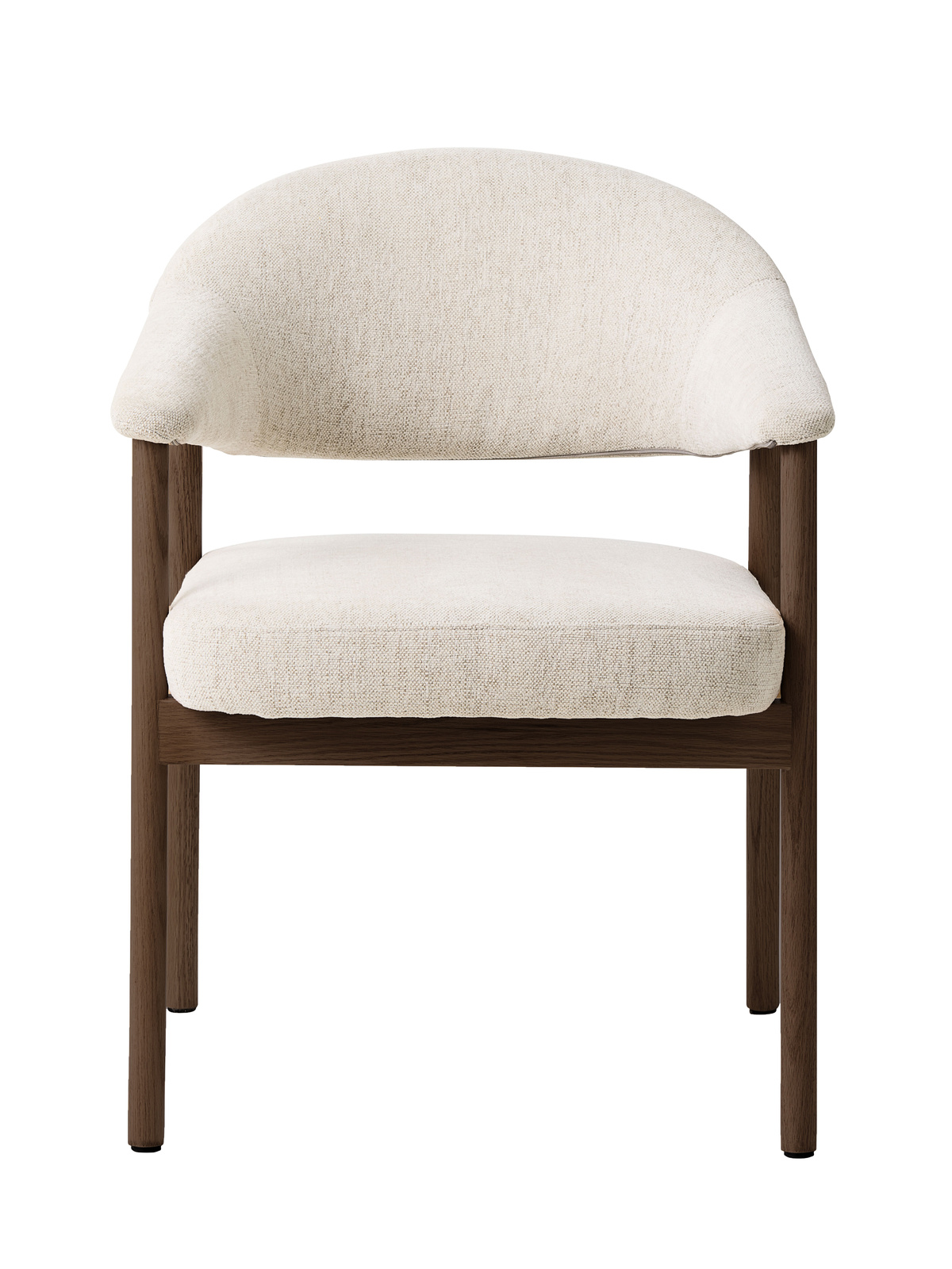 Krzesło tapicerowane Klen beżowe dębowe z podłokietnikami do jadalni i salonu skandynawskie