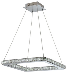 Lampa wisząca LED Lords kwadrat chrom 42x42 regulowana nowoczesna do salonu i kuchni