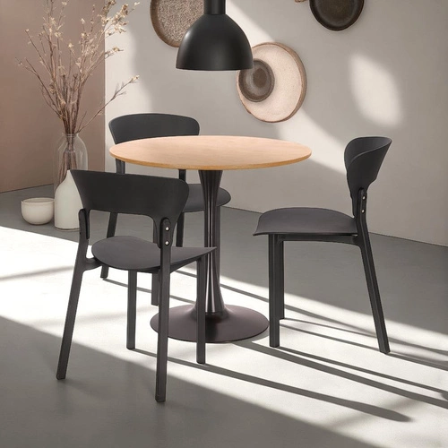 Zestaw 4 krzeseł Kabru czarne