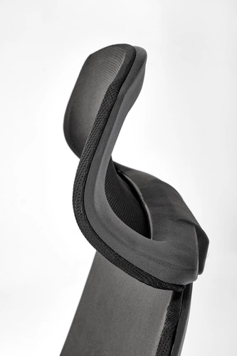 Ergonomiczny fotel biurowy Radar czarny obrotowy z zagłówkiem i regulacją do biura