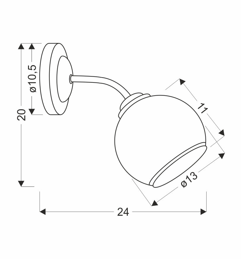 Kinkiet ścienny Marinen nowoczesny czarny ze szklanym białym kloszem do sypialni i salonu
