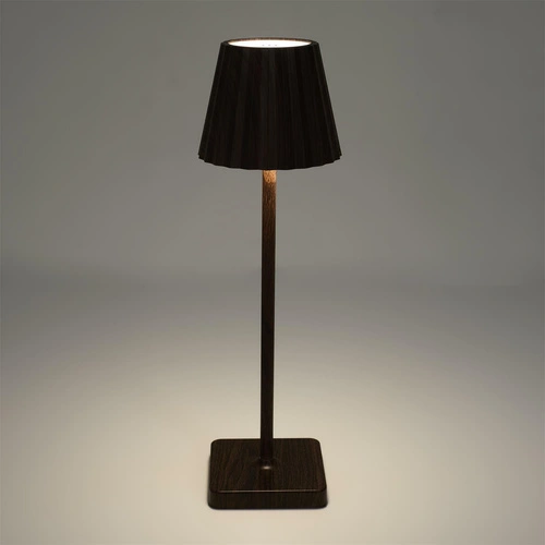 Lampka nocna Blanca LED dotykowa brązowa do sypialni ze ściemniaczem