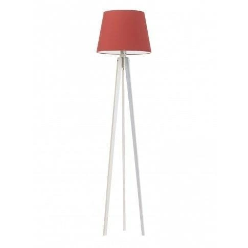Lampa podłogowa CURACAO abażur czerwony stelaż biały