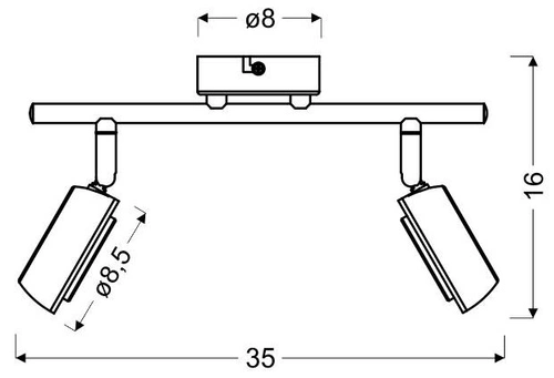 Nowoczesna lampa sufitowa LED Mild szara 2-punktowa regulowana do salonu i sypialni