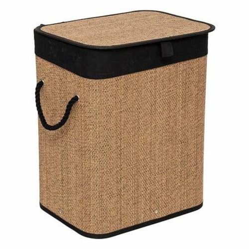 Kosz na pranie 60l bambus/czarny