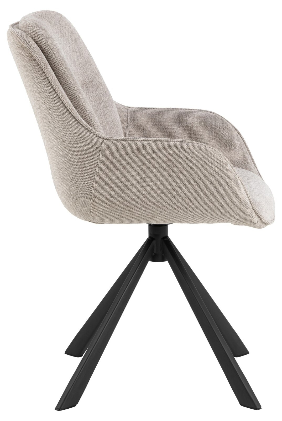 Krzesło do jadalni Carrie Actona tapicerowane beżowe obrotowe z podłokietnikami nowoczesne