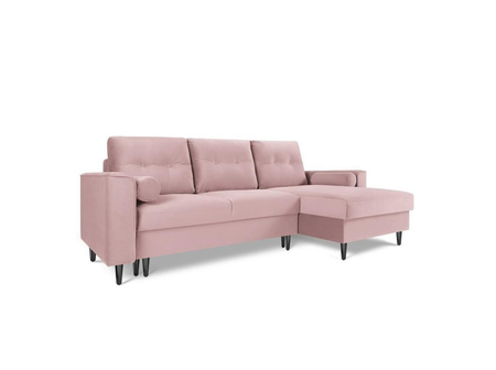 Narożnik z funkcją spania Leona Lavender Velvet Prawostronna kolor nóg złoty