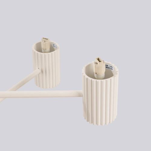 Nowoczesny żyrandol HALO 6 beżowy do salonu i jadalni z aluminium