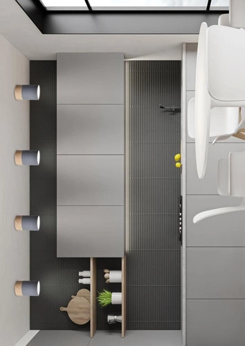 Lampa sufitowa Tuba szara z drewnem nowoczesna pojedyncza do salonu kuchni lub sypialni