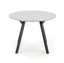 Stół okrągły do jadalni Gorbal nowoczesny 100 cm czarny jasny popiel metalowe nogi Intesi