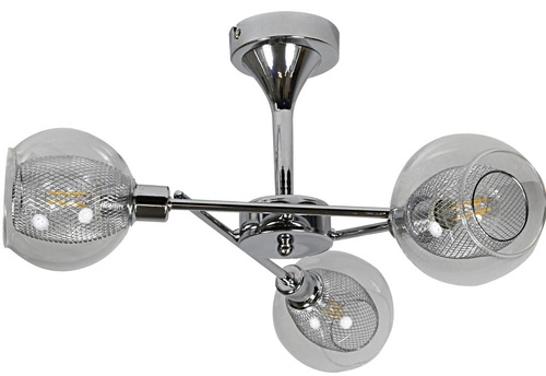 Lampa wisząca Ozzo 3x40W E14 chrom klosz  bezbarwny